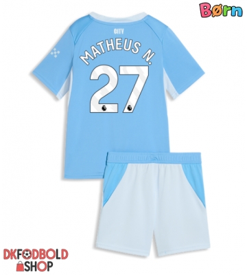 Manchester City Matheus Nunes #27 Hjemmebanesæt Børn 2026-27 Kort ærmer (+ korte bukser)